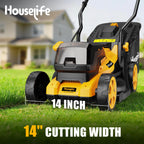40V Cordless Lawn Mower Compatible with Dewalt 2x20V MAX Battery, 14 Inch Electric Lawn Mower with 35L Grass Bag, 6-Position Height Adjustment, Foldable Push Mower for Yard (Tool Only)