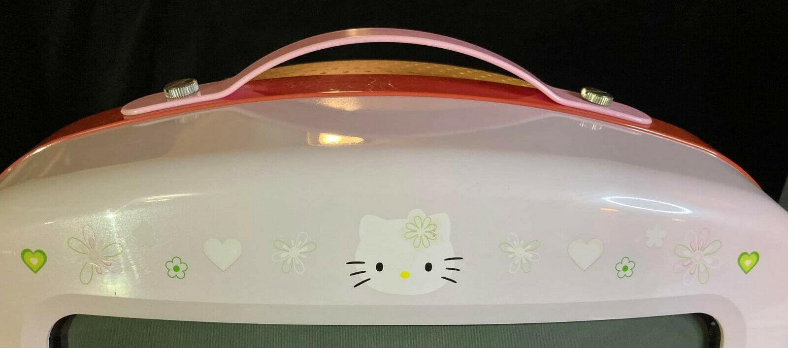 hello kitty  sanrio pink 13" vintage retro crt tv kt2114 a++ dvd clock radio