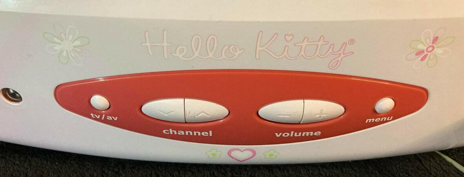 hello kitty  sanrio pink 13" vintage retro crt tv kt2114 a++ dvd clock radio