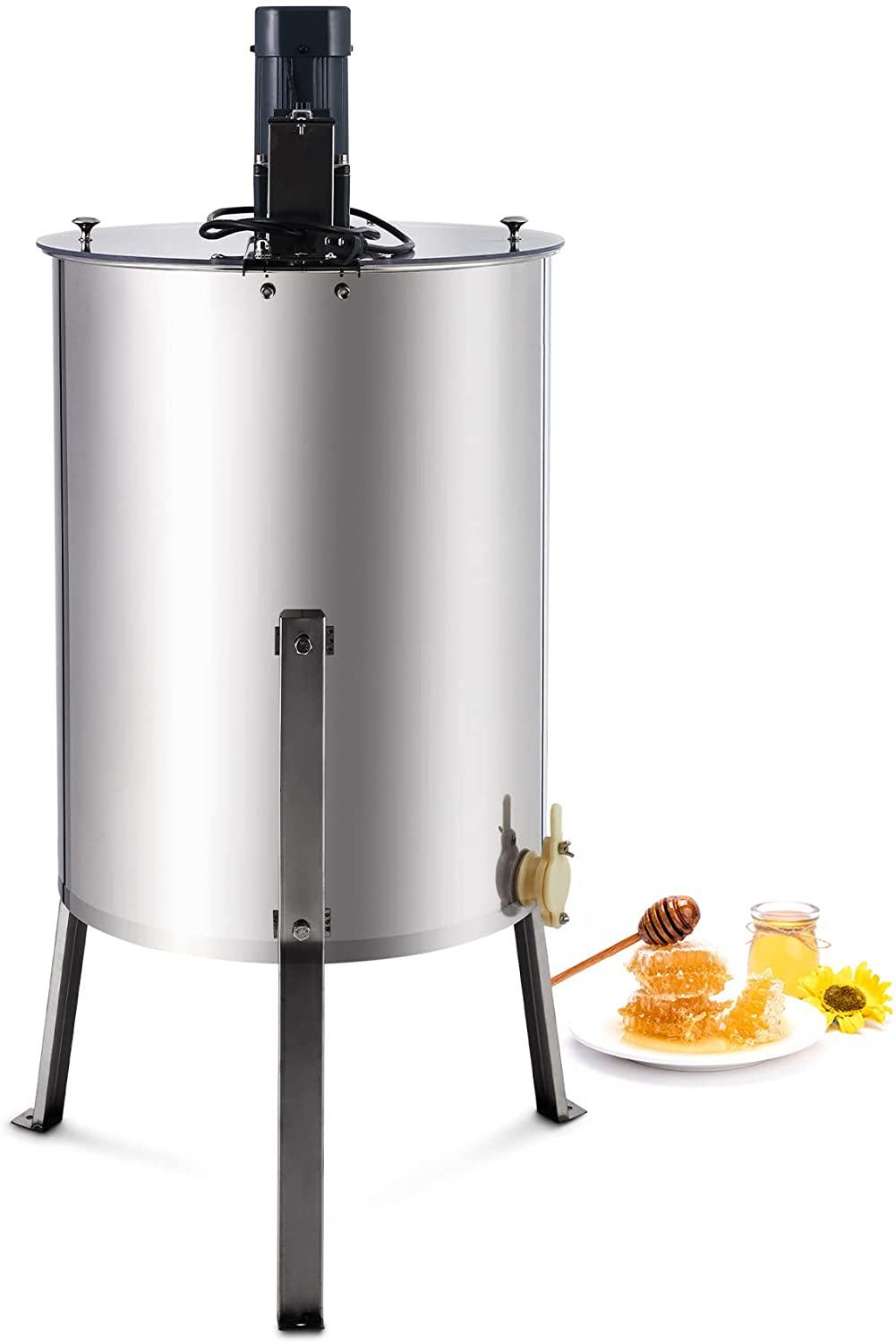 creworks electric honey extractor, honey extractor separator bee frame spinner, honeycomb bee frame spinner, ss motorized honey extractor beekeeping equipment spinner drum with stand