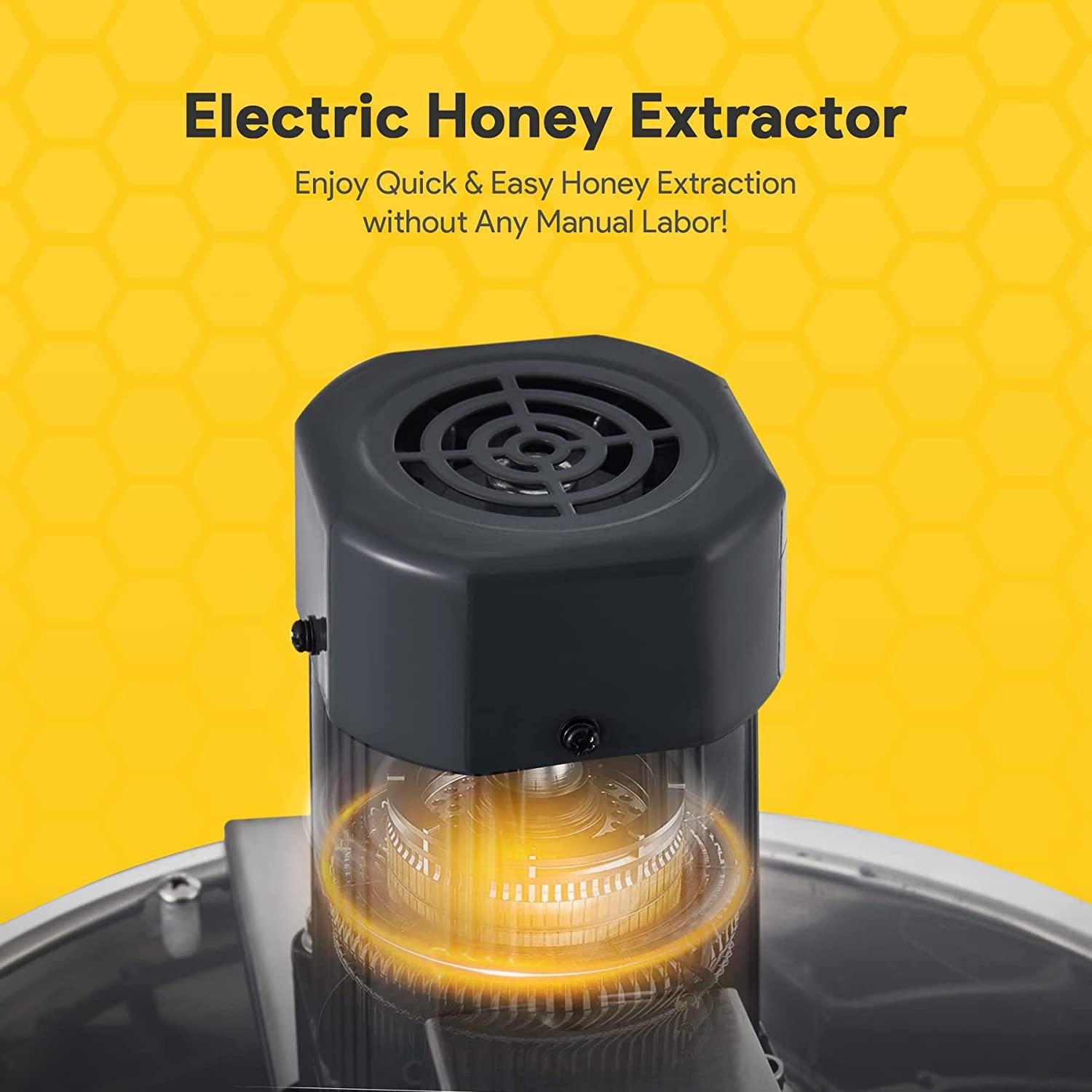 creworks electric honey extractor, honey extractor separator bee frame spinner, honeycomb bee frame spinner, ss motorized honey extractor beekeeping equipment spinner drum with stand