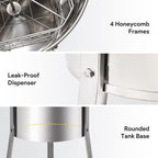 creworks electric honey extractor, honey extractor separator bee frame spinner, honeycomb bee frame spinner, ss motorized honey extractor beekeeping equipment spinner drum with stand