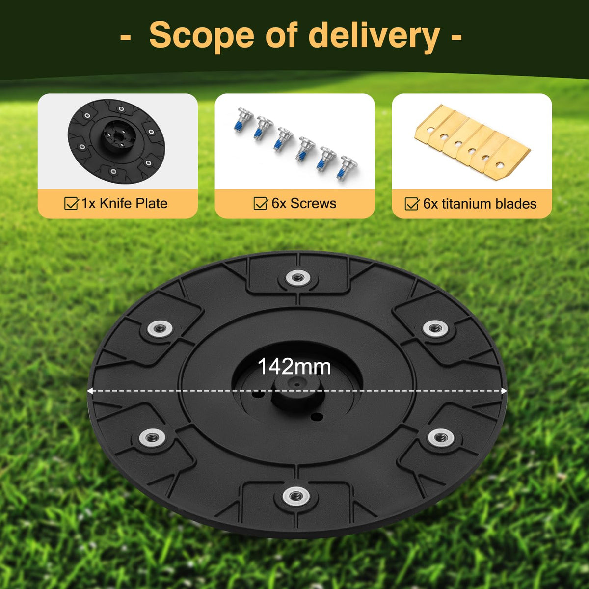 【Cut More Efficiently】 Blade Discs + 6 Pcs Blades Compatible with  Sileno City 400 600 / McCulloch ROB S400 S500 S600 S800, Robotic Lawn Mower Blade Disc