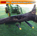 firstgo-tech 60'' clamp on pallet forks 4000lbs heavy duty front loader pallet forks with 24.8'' to 40.2'' w adjustable stabilizer, fork attachment for skid steer,loader bucket