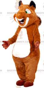 BIGGYMONKEYMascot Costume Brown and White Squirrel with Green Eyes