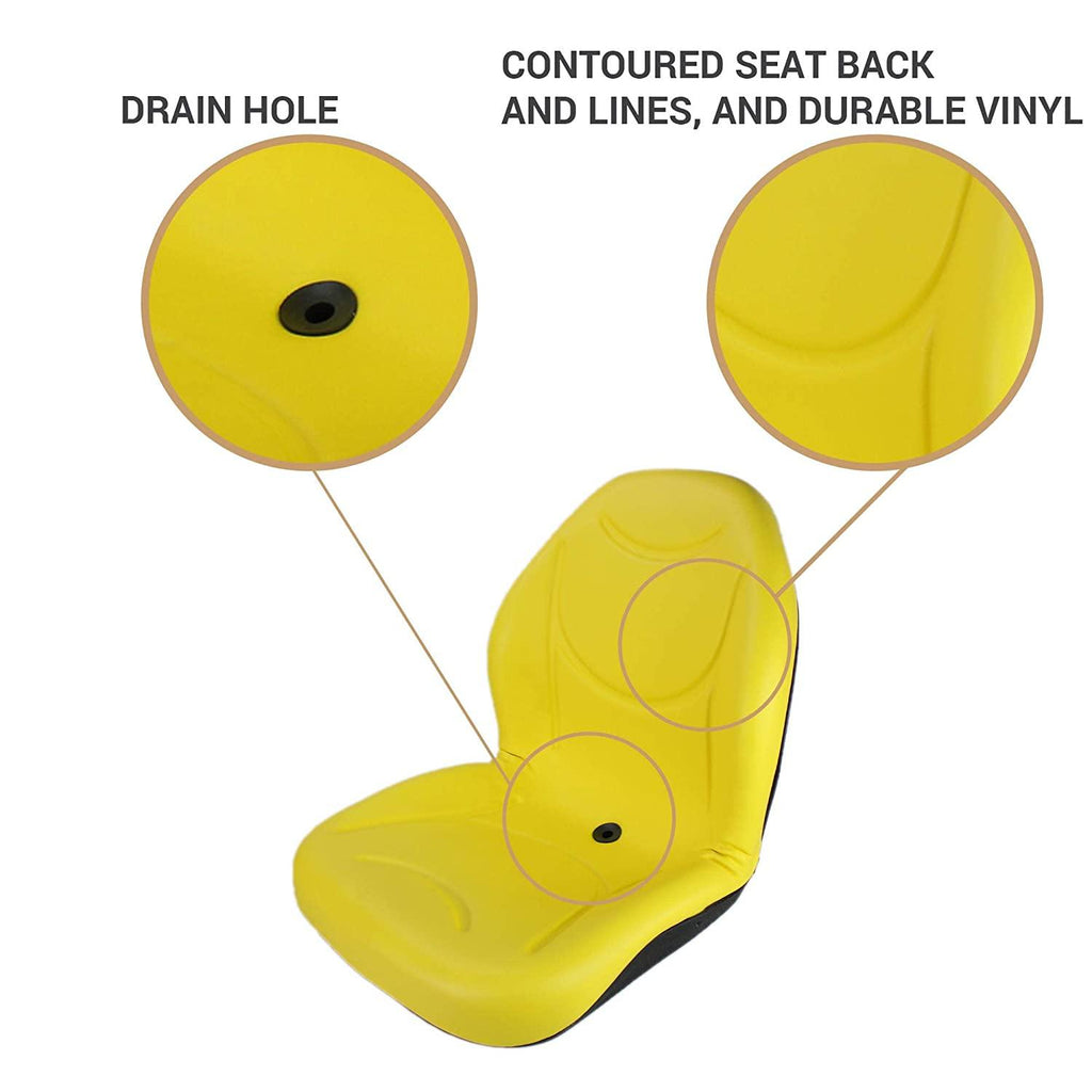 e-am141482 directfit high-back seat for john deere lawn tractors: x465, x475, x485, x495, x500, x520, x534, x540, x575, x584, x585, x590, x595, x700, x720,