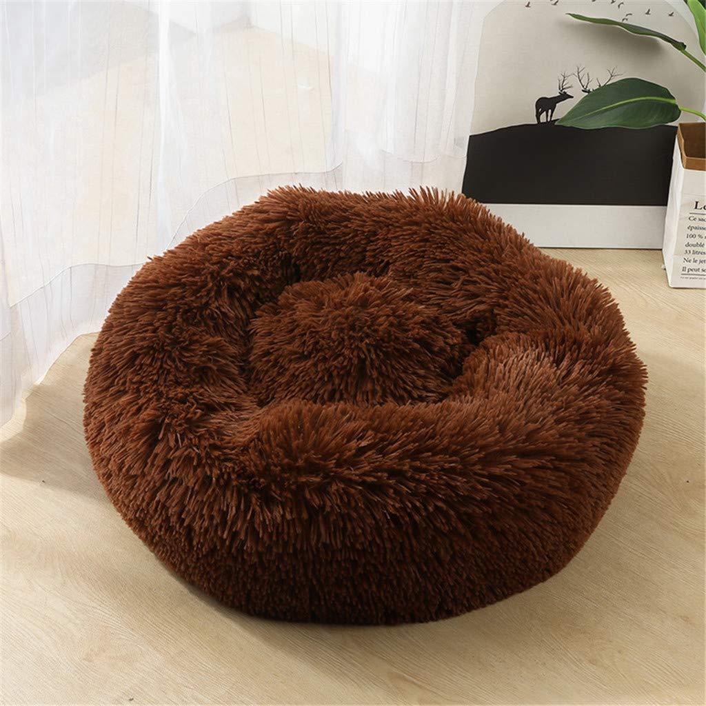 Dog Bed, Special Support for Head and Neck, Relieves Joint Pain in Pet, Soft Plush Non-Slip Mattress for Round Dogs and Cats (Multiple Sizes)