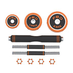 30KG Adjustable Dumbbells Fitness Barbell With OranRubber Ring