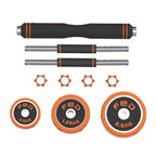Adjustable Dumbbells 66 lb Fitness Dumbbell Body Exercise Barbell for Men Women Black Orange