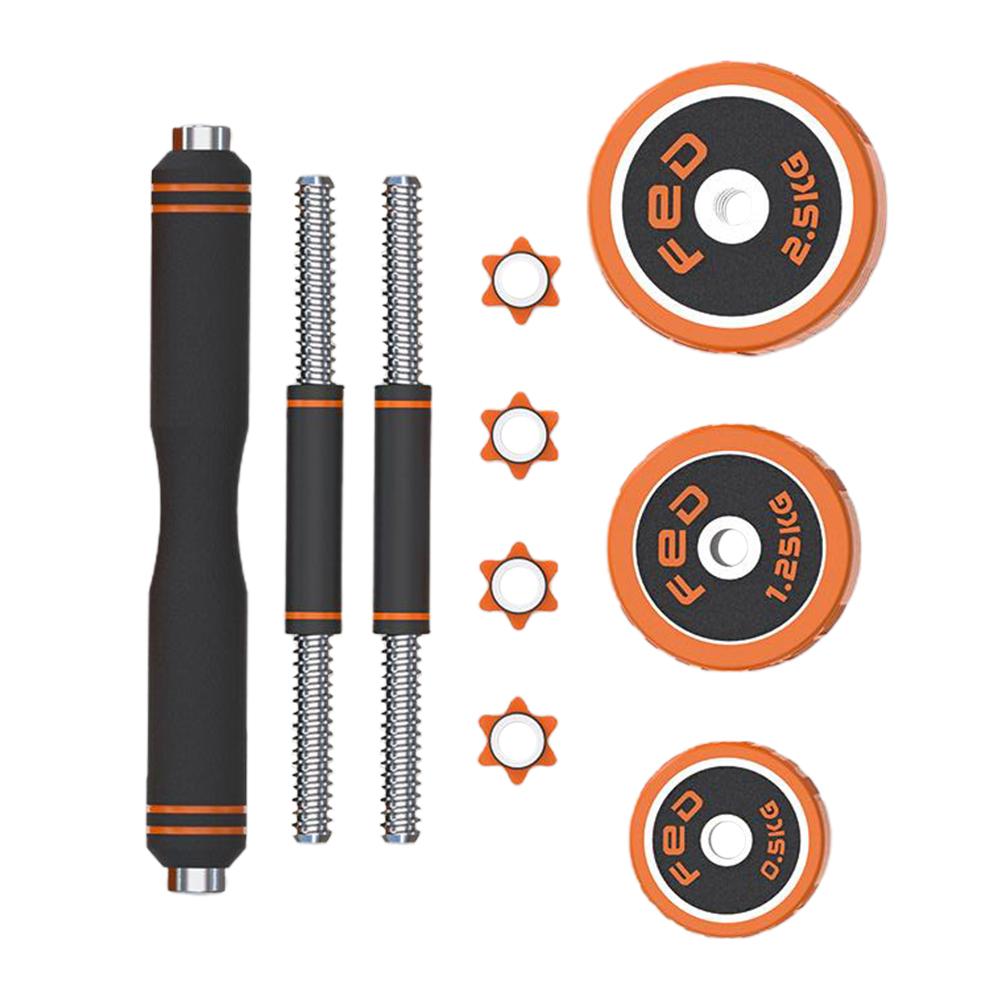 Adjustable Dumbbells 66 lb Fitness Dumbbell Body Exercise Barbell for Men Women Black Orange
