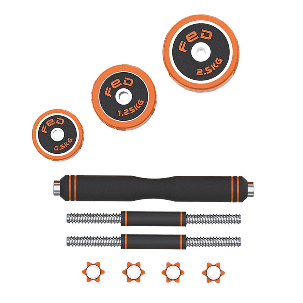 Adjustable Dumbbells 66 lb Fitness Dumbbell Body Exercise Barbell for Men Women Black Orange