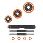Adjustable Dumbbells 66 lb Fitness Dumbbell Body Exercise Barbell for Men Women Black Orange