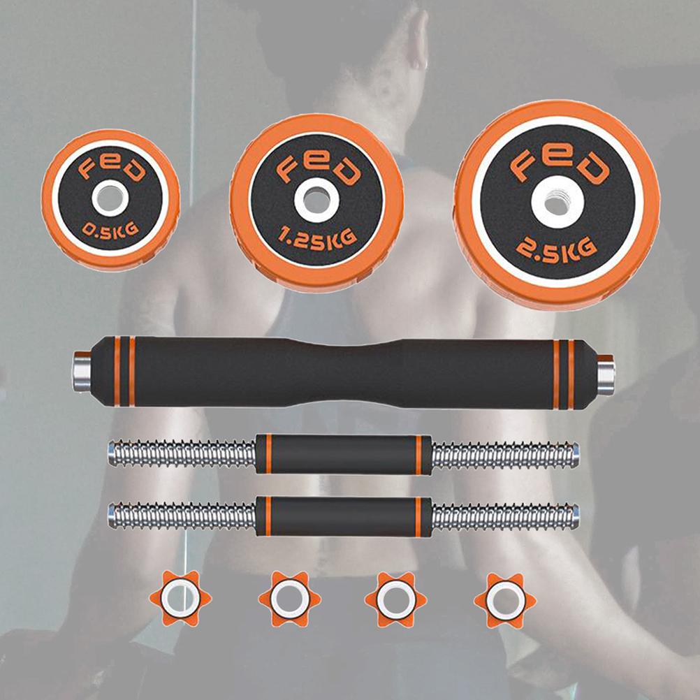 Adjustable Dumbbells 66 lb Fitness Dumbbell Body Exercise Barbell for Men Women Black Orange