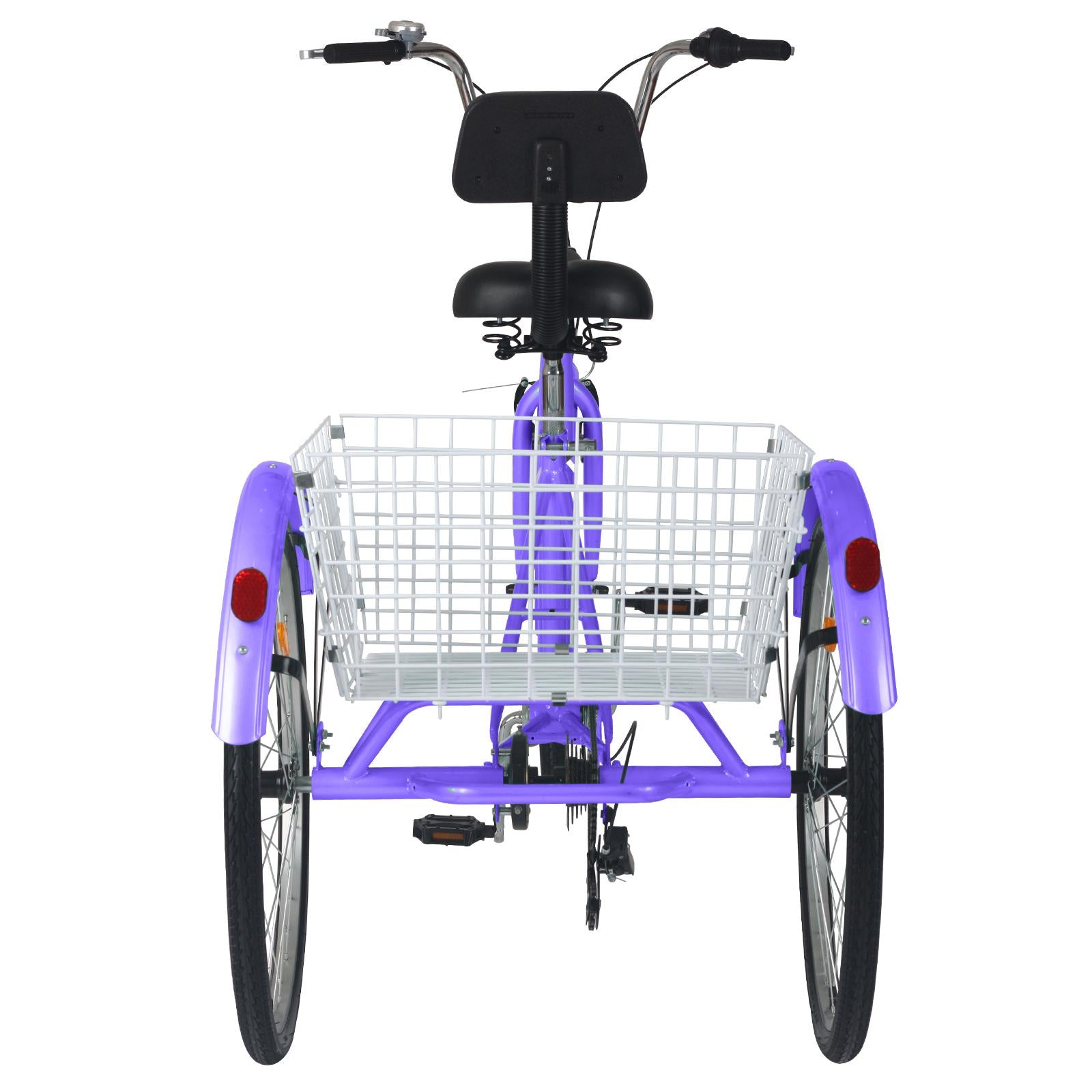 20/24/26 inch 3 Wheel Cargo Bike 7 Speed Trikes, Adult Tricycles for Seniors with Big Basket, Exercise Men's Women's Cruiser Bike