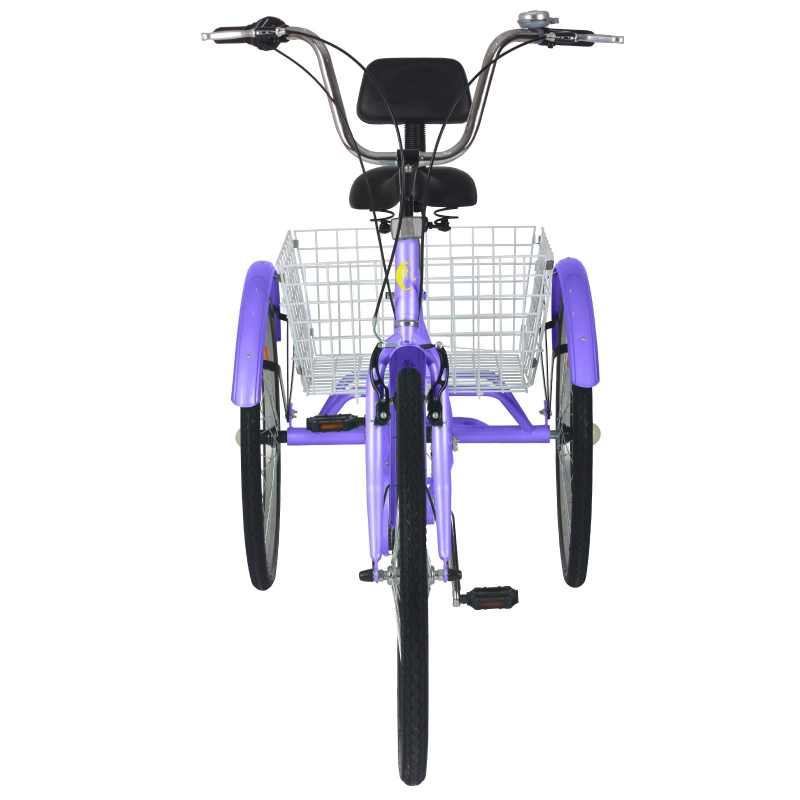 20/24/26 inch 3 Wheel Cargo Bike 7 Speed Trikes, Adult Tricycles for Seniors with Big Basket, Exercise Men's Women's Cruiser Bike