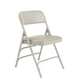 1300 Series Warm Grey Premium Vinyl Upholstered Triple Brace Double HinFolding Chair (4-Pack)