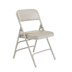 1300 Series Warm Grey Premium Vinyl Upholstered Triple Brace Double HinFolding Chair (4-Pack)