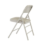 1300 Series Warm Grey Premium Vinyl Upholstered Triple Brace Double HinFolding Chair (4-Pack)