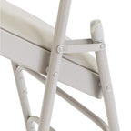 1300 Series Warm Grey Premium Vinyl Upholstered Triple Brace Double HinFolding Chair (4-Pack)