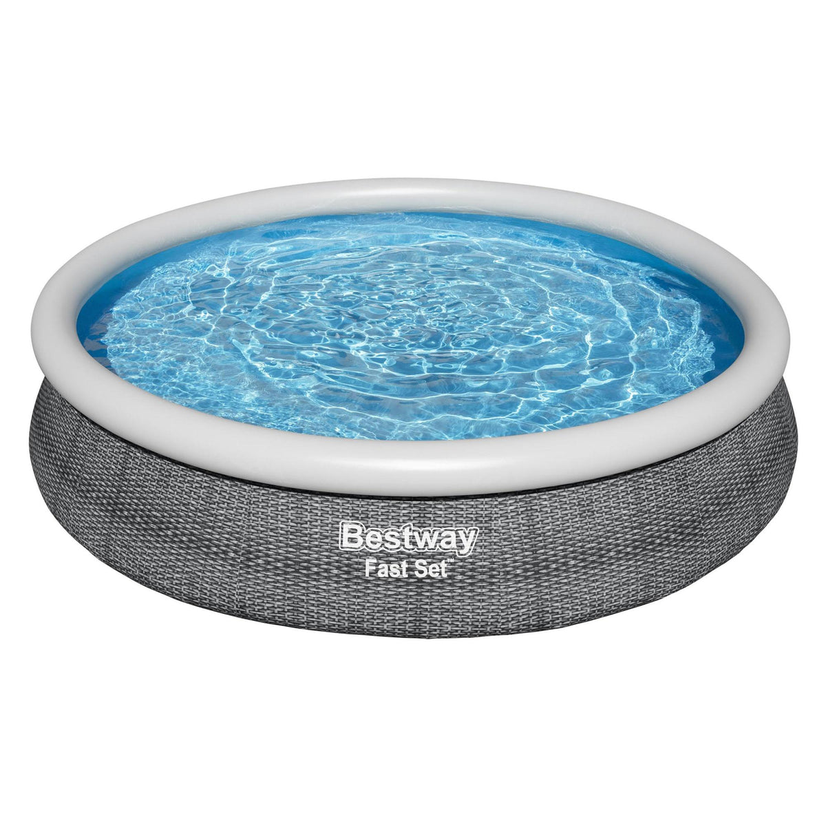 Fast Set 57444E-BW 12 Foot x 30 Inch 1,421 Gallon Inflatable Above Ground Backyard Swimming Pool Set with 330 Gallon