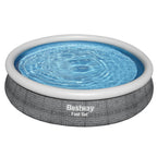 Fast Set 57444E-BW 12 Foot x 30 Inch 1,421 Gallon Inflatable Above Ground Backyard Swimming Pool Set with 330 Gallon
