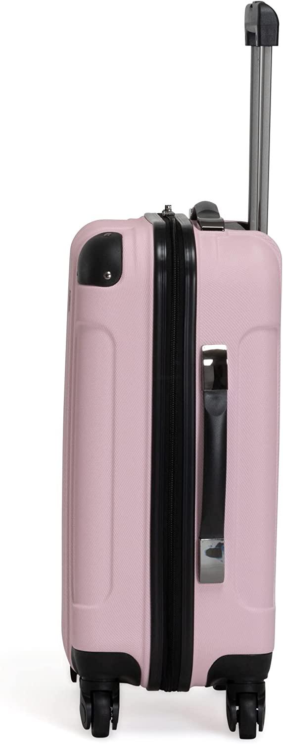 Out Of Bounds Luggage Collection Lightweight Durable Hardside 4-Wheel Spinner Travel Suitcase Bags, Blush, 20-Inch Carry On