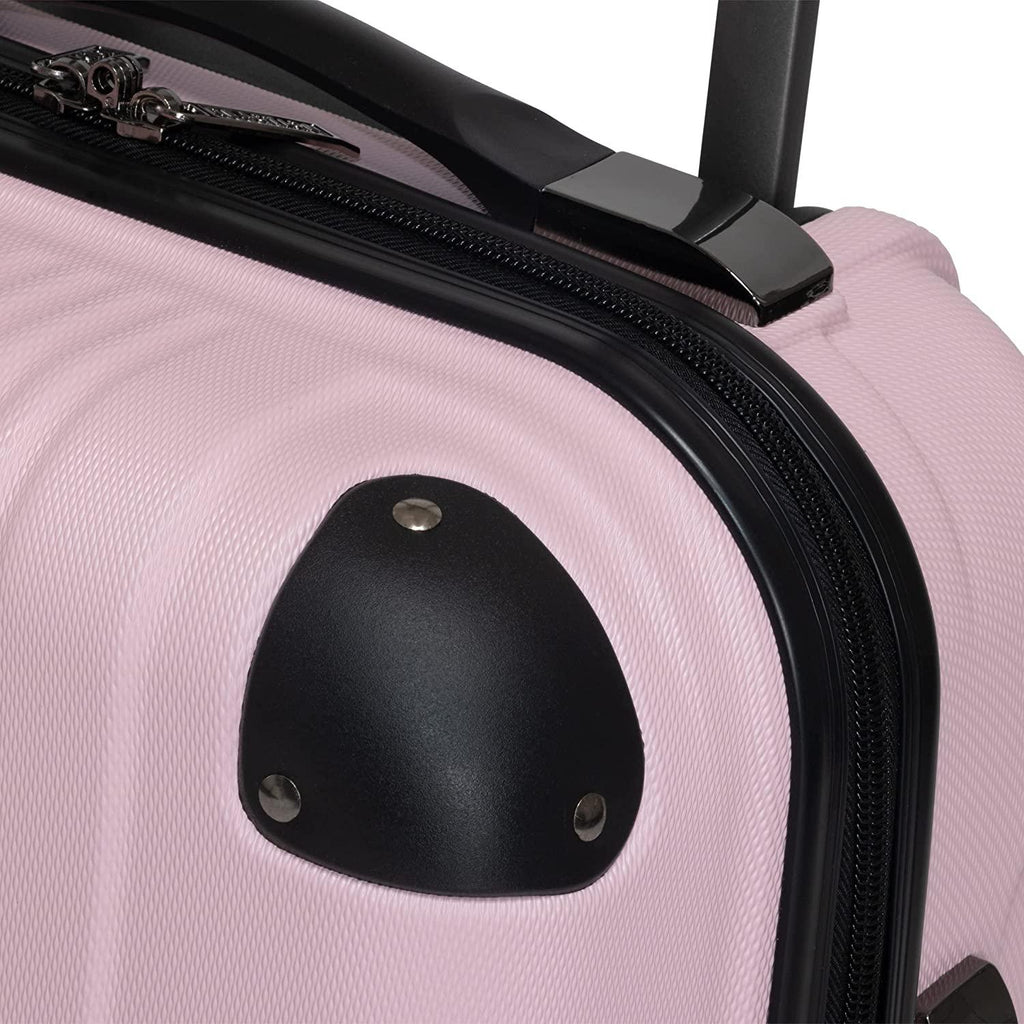 Out Of Bounds Luggage Collection Lightweight Durable Hardside 4-Wheel Spinner Travel Suitcase Bags, Blush, 20-Inch Carry On
