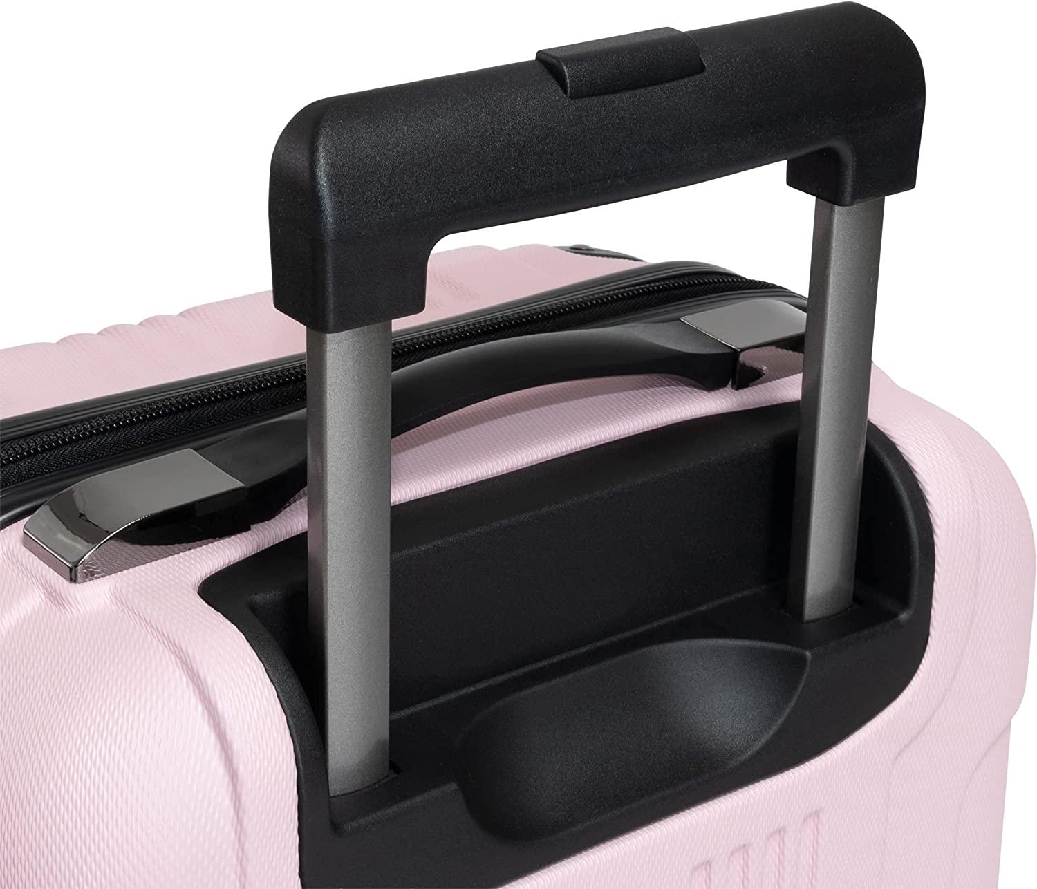 Out Of Bounds Luggage Collection Lightweight Durable Hardside 4-Wheel Spinner Travel Suitcase Bags, Blush, 20-Inch Carry On