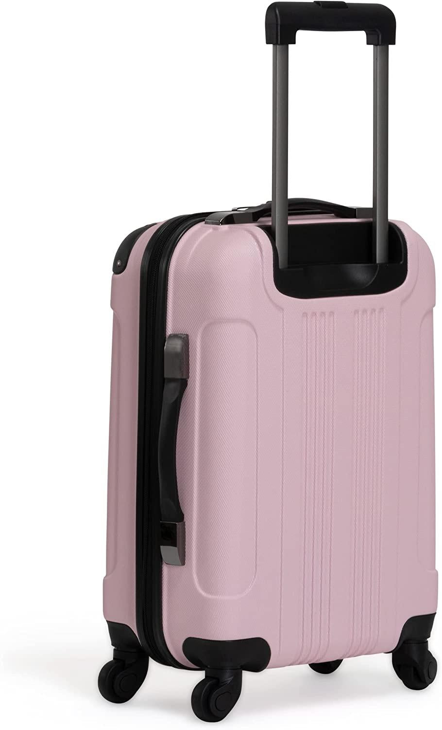 Out Of Bounds Luggage Collection Lightweight Durable Hardside 4-Wheel Spinner Travel Suitcase Bags, Blush, 20-Inch Carry On