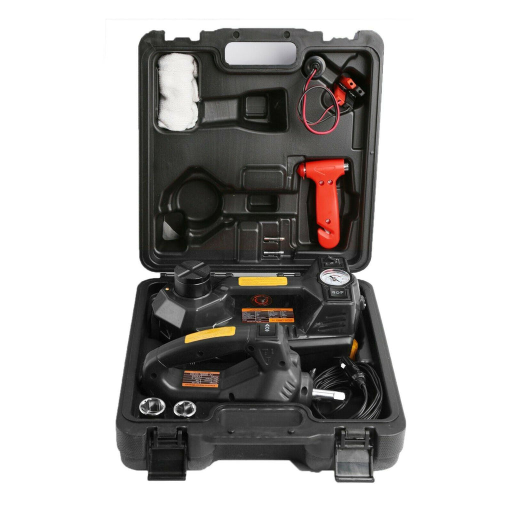 12V 4Ton 3 in 1 Car Electric Hydraulic Floor Jack Lift With Impact Wrench Kit US