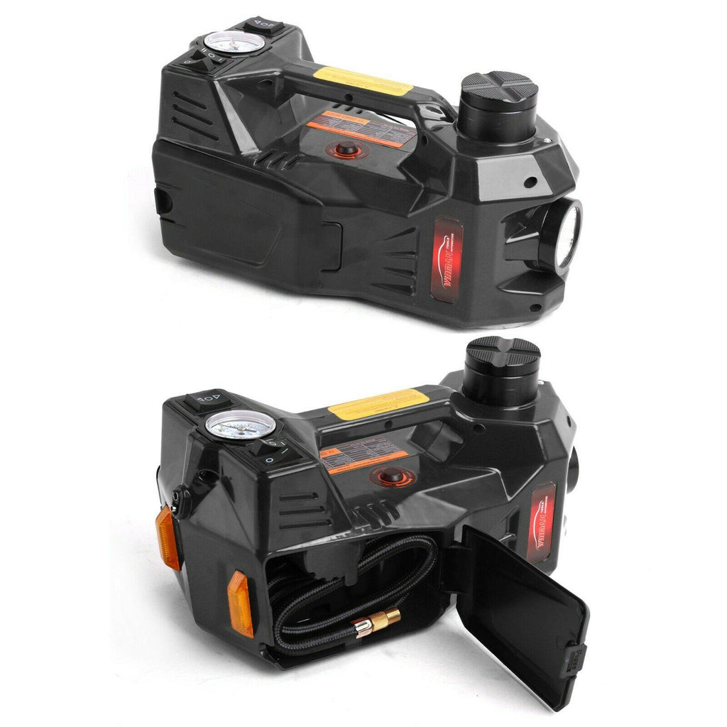 12V 4Ton 3 in 1 Car Electric Hydraulic Floor Jack Lift With Impact Wrench Kit US