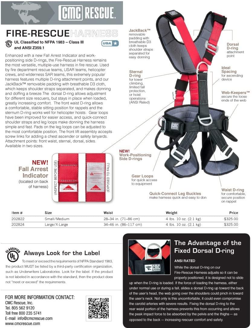 CMC Rescue 202822 Harness Fire-Rescue S/M