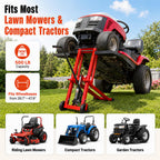 Lawn Mower Jack Lift 500-LB Carbon Steel Manual Crank Adjustable Width Tool | 3-Level Height Adjustment ,4-Level Tire Width Adjustment, Easy Operation Multiple Equipment ,Durable Construction