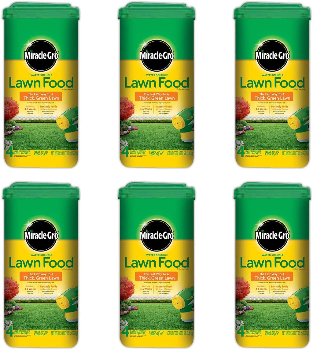 miracle-gro 1001833 lawn food water soluble lawn fertilizer (6 pack), 5 lb