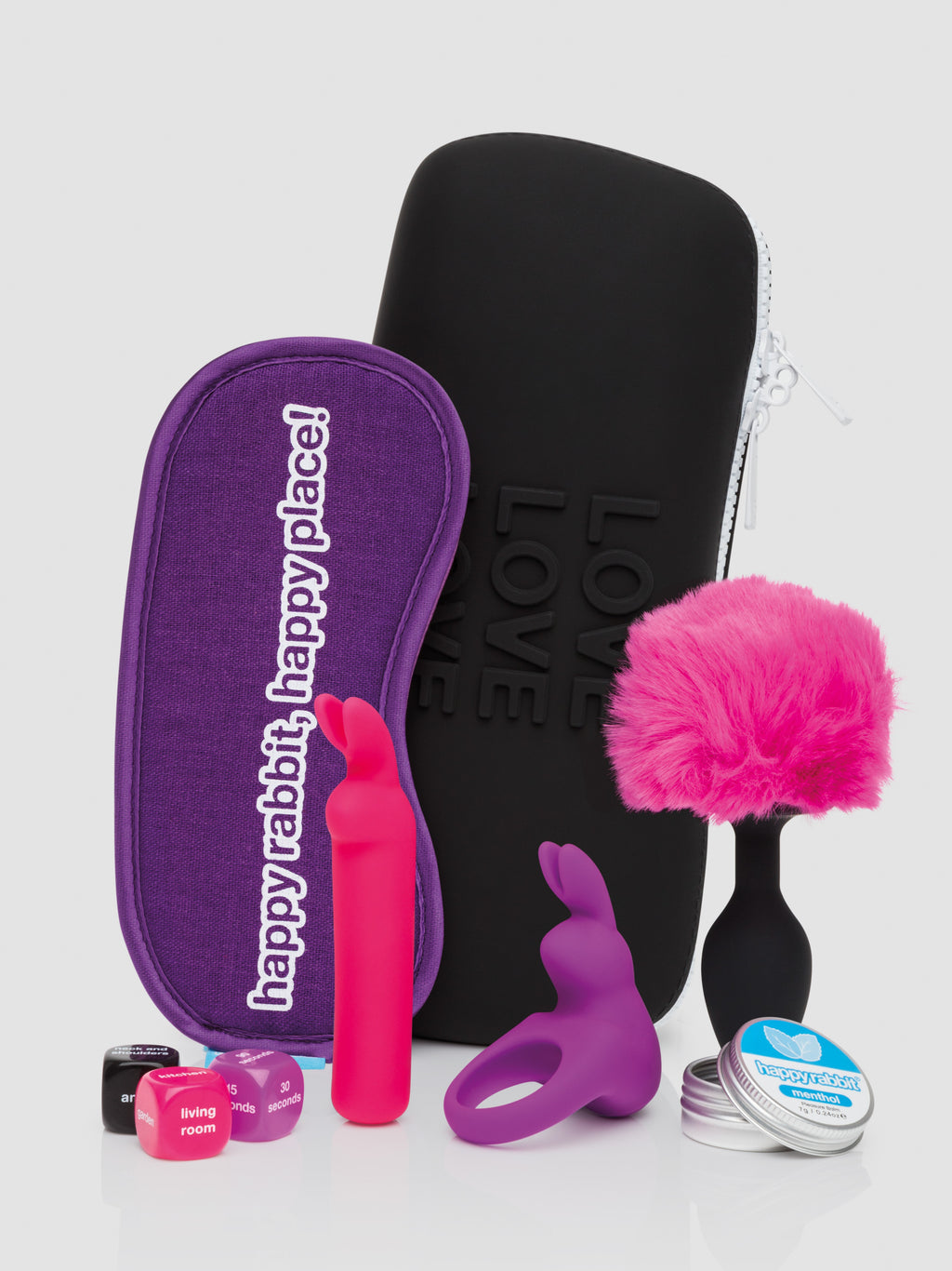 Happy Rabbit Couple's Pleasure Kit (7 Piece), Black