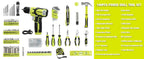 Power Drill Set, 180Pcs Home Hand Tool Kit with 8V Drill, Portable Tool box Kit with Screwdriver, Plier, Wrench, Socket, Harmer, Household Cordless Drill Set for Men Women Home