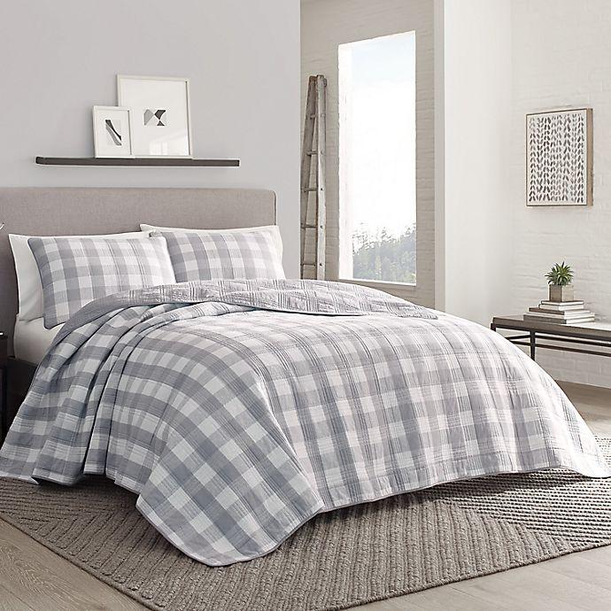 Eddie Bauer Lakehouse Plaid Reversible Full/Queen Quilt Set in Grey