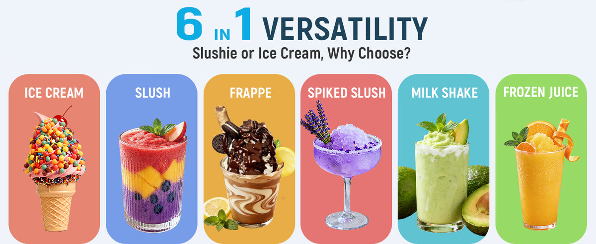 Slushie Machine & Ice Cream Maker, 85oz Larger Slushie Machine for Home, LED Display | 6 Preset Programs | Auto-Clean, Perfect for Margaritas, Frappes, Milkshakes & Smoothies, No Ice Needed