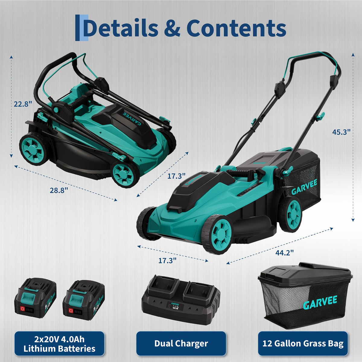17 Inch Electric Lawn Mower Cordless