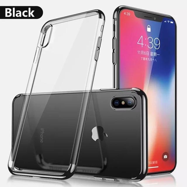 Phone Case - Luxury Ultra Thin Transparent Plating Shining Soft TPU Phone Case For iPhone XS/XR/XS Max