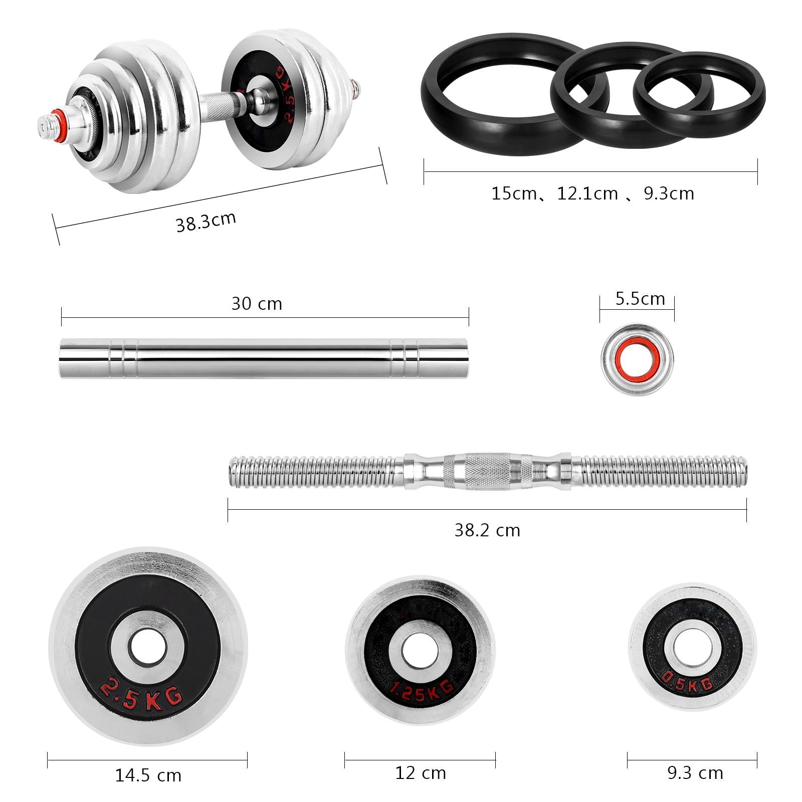 Adjustable Dumbbells Barbell Fitness Barbell Set Muscle Strength Equipment,66lbs/30kg