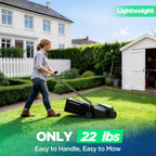 14" Cordless Lawn Mower, 20V Lightweight Push Mower with 2×5.0Ah Battery, Ultra-Quiet Motor for Small Yards, Lawn Care, Backyard Maintenance
