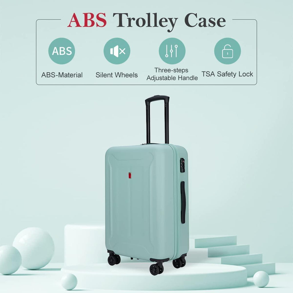 Luggage Sets 3 Pieces Carry on Suitcase Hardshell Lightweight Travel with Double Spinner Wheels Locks TSA Approved (Green)