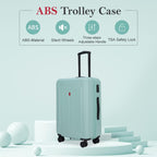 Luggage Sets 3 Pieces Carry on Suitcase Hardshell Lightweight Travel with Double Spinner Wheels Locks TSA Approved (Green)