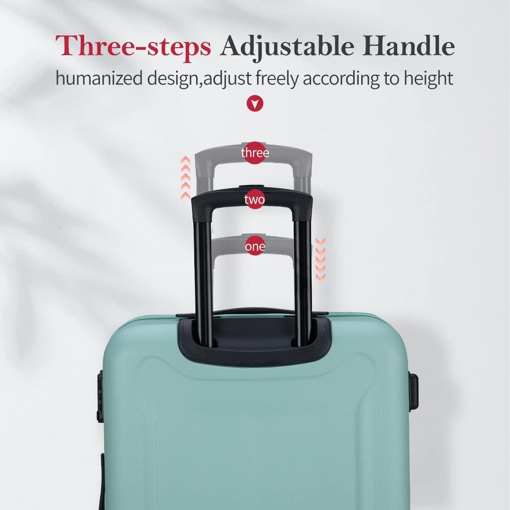 Luggage Sets 3 Pieces Carry on Suitcase Hardshell Lightweight Travel with Double Spinner Wheels Locks TSA Approved (Green)