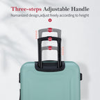 Luggage Sets 3 Pieces Carry on Suitcase Hardshell Lightweight Travel with Double Spinner Wheels Locks TSA Approved (Green)
