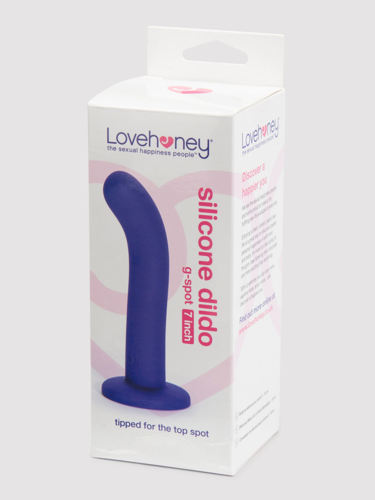 Lovehoney Silicone Suction Cup G-Spot Dildo 7 Inch, Purple