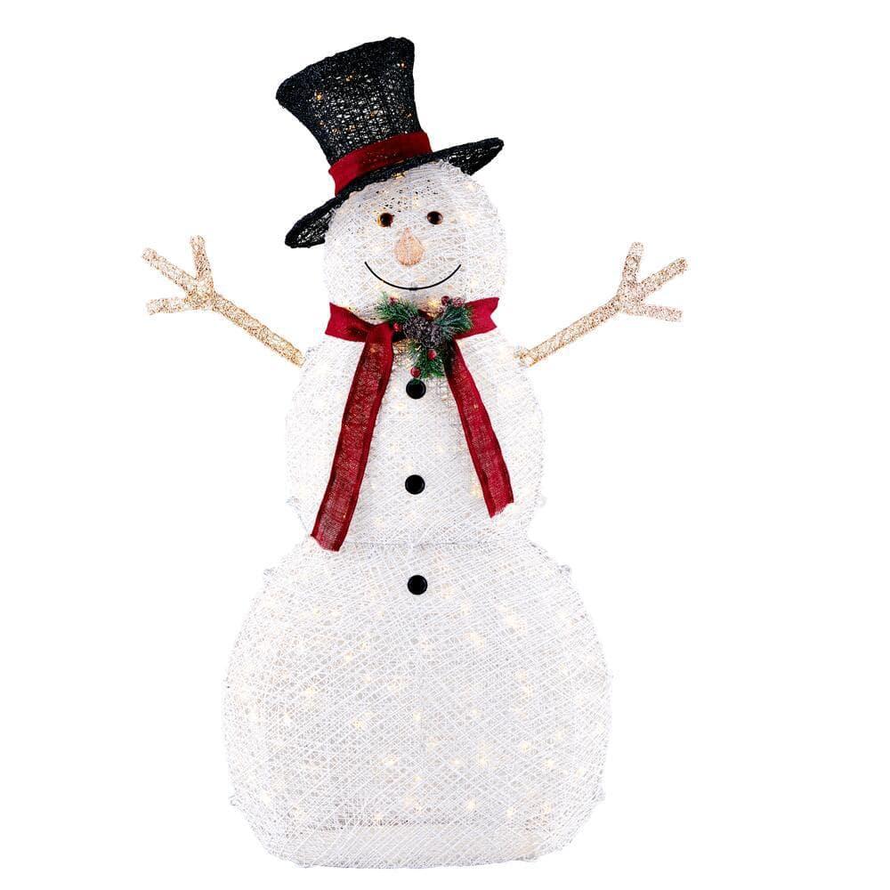 5 ft Warm White LED Snowman Holiday Yard Decoration