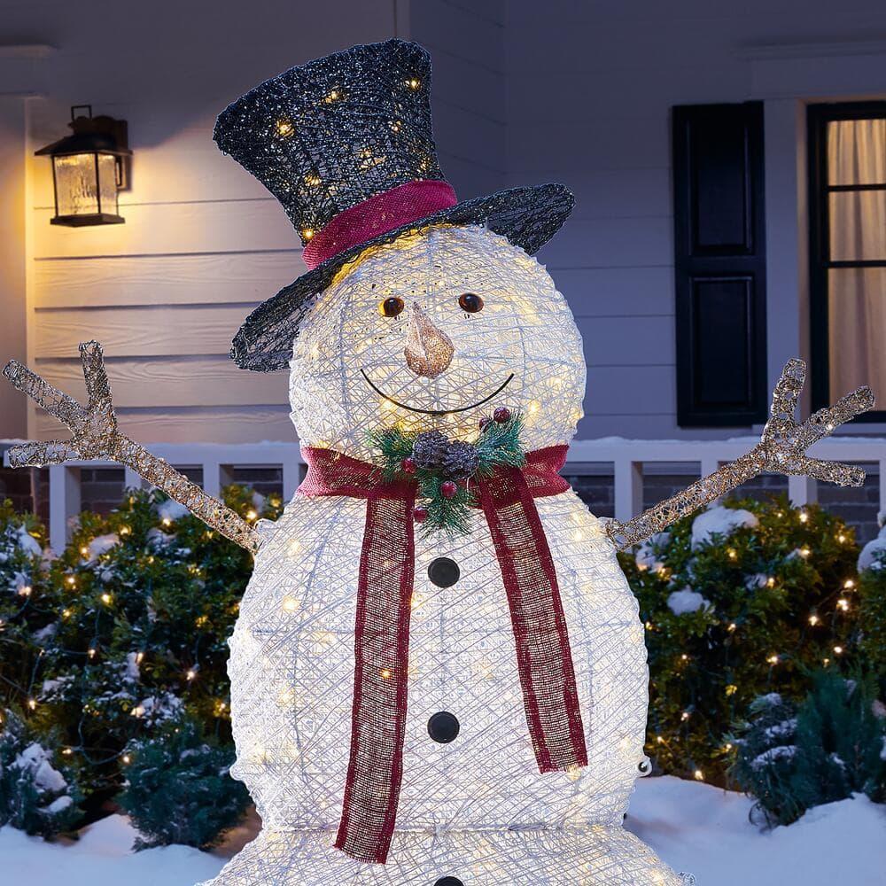 5 ft Warm White LED Snowman Holiday Yard Decoration
