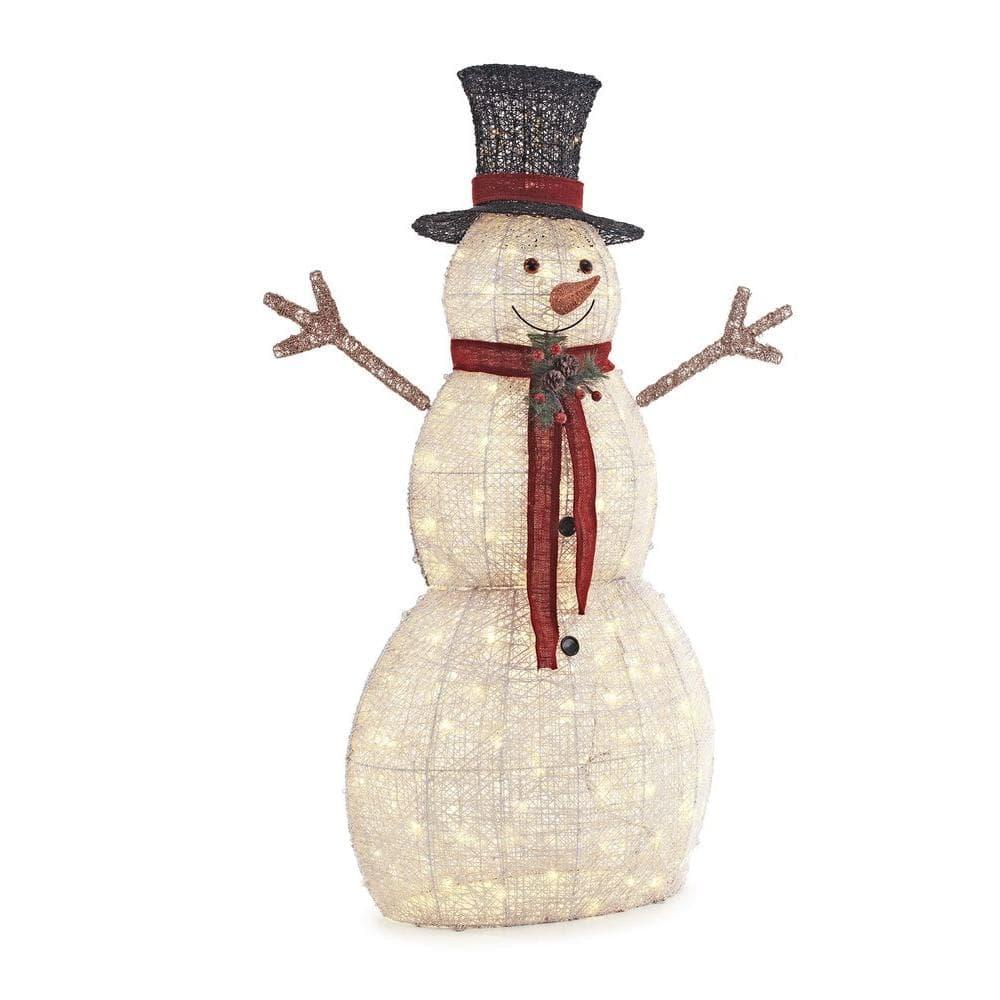 5 ft Warm White LED Snowman Holiday Yard Decoration